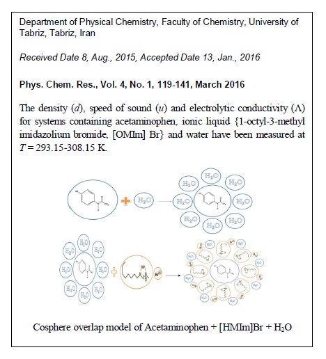 Volumetric, Acoustic and Conductometric Studies of Acetaminophen in Aqueous Ionic Liquid, 1-Octyl-3-methylimidazolium Bromide at T = 293.15-308.15 K 