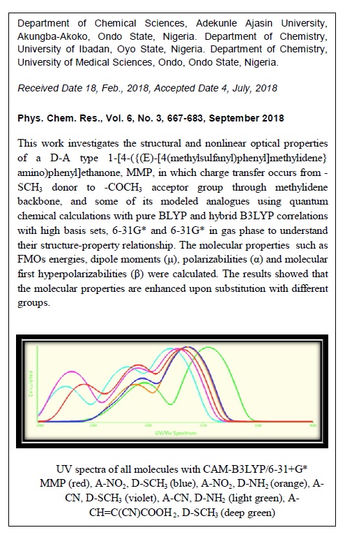 Substituent Effects on the Structural and Nonlinear Optical Properties of 1-[4-({(E)-[4-(methylsulfanyl)phenyl]methylidene}amino)phenyl]ethanone and Some of its Substituted Derivatives- a Theoretical Method 