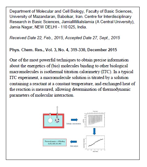 Biological Applications of Isothermal Titration Calorimetry 