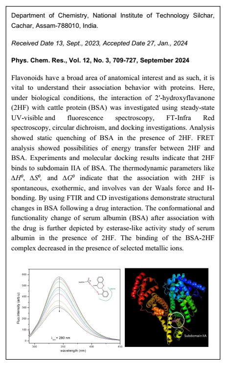A Spectroscopic and Molecular Docking Study on the Interaction of 2ʹ-Hydroxyflavanone with Bovine Serum Albumin